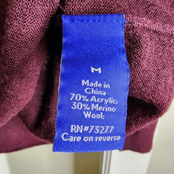 Apt. 9 Seriously Soft Men's Merino Wool Blend V Neck Comfy Cozy Sweater Medium - Picture 9 of 9